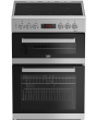 Beko EDC634S 60Cm Double Oven Electric Cooker With Ceramic Hob - Silver