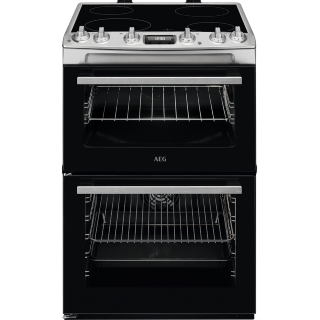AEG CCX6530ACM 60Cm Double Oven Electric Cooker With Ceramic Hob