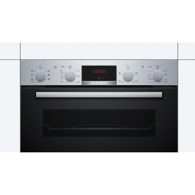 Bosch MBS533BS0B Built In Electric Double Oven With 3D Hot Air - Stainless Steel