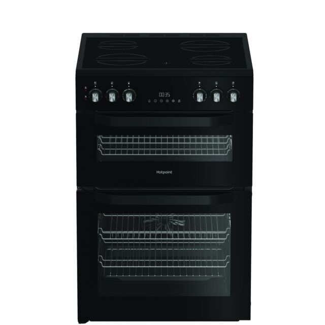 Hotpoint HDE6VDC2B1 60Cm Double Oven Electric Cooker With Ceramic Hob - Black